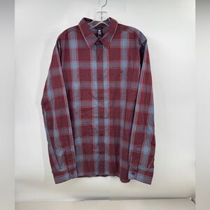 Mountain Hardwear Mens Long Sleeve Button Up Red Plaid Outdoor Shirt XL